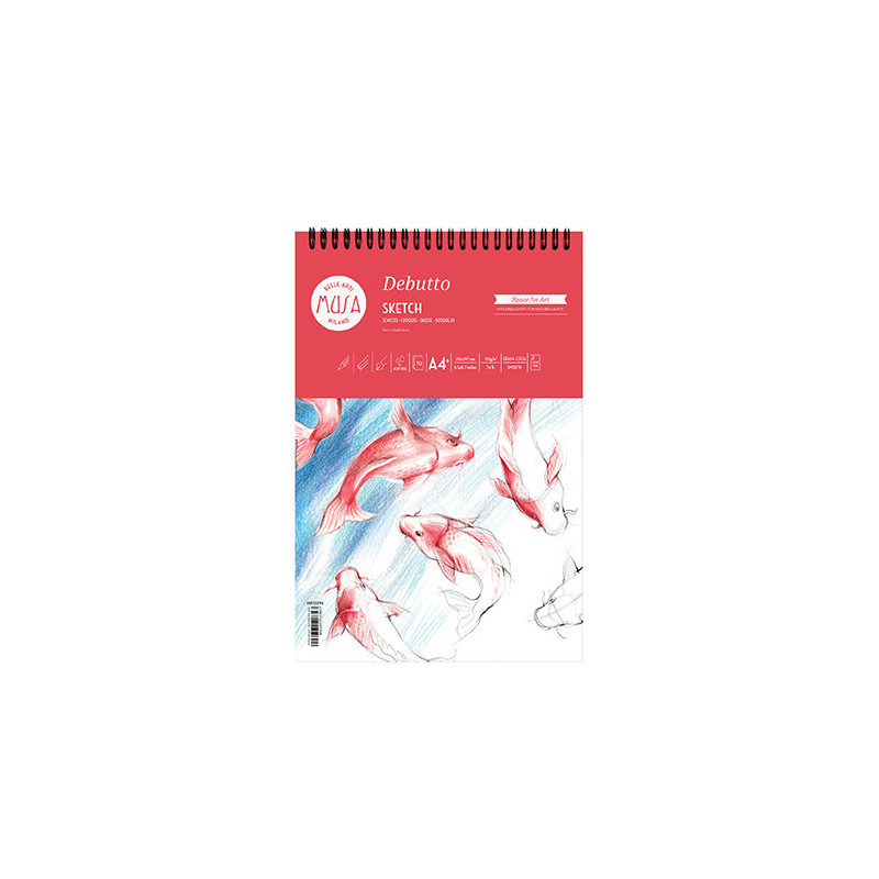 Blocco da disegno schizzo spiralato A4+ 120gr 70fg- carta per arte e grafica