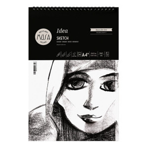 Blocco da disegno schizzo spiralato A4+ 90gr 30fg- carta per arte e grafica