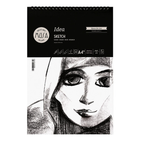 Blocco da disegno schizzo spiralato A4+ 90gr 30fg- carta per arte e grafica