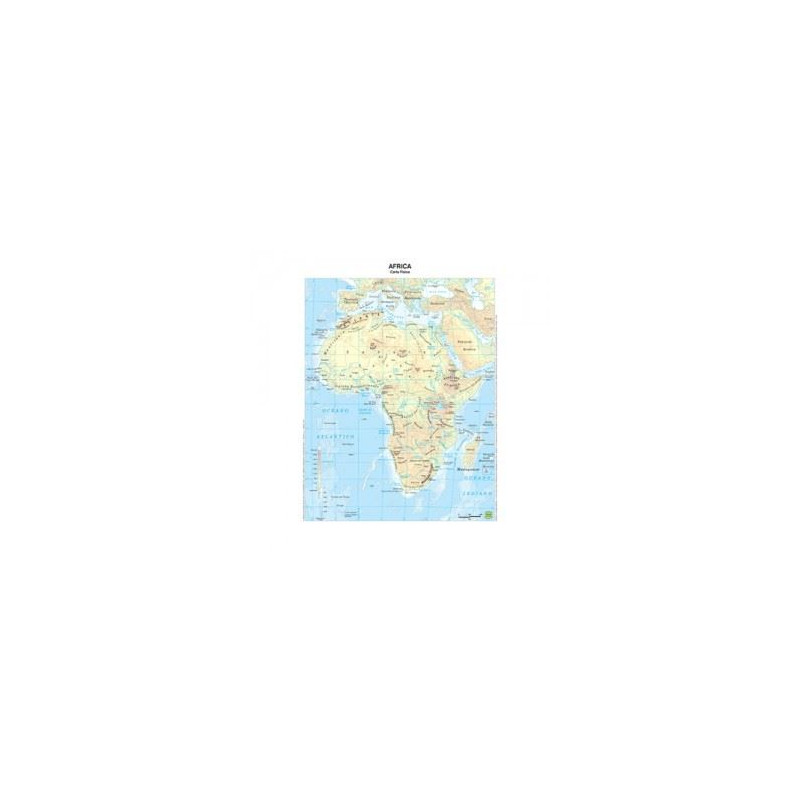 Cartina geografica da banco in carta AFRICA A3