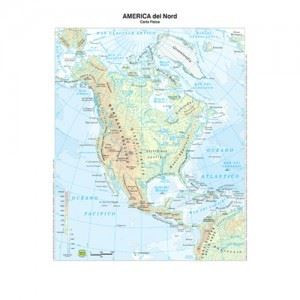 Cartina geografica da banco in carta AMERICA NORD A3