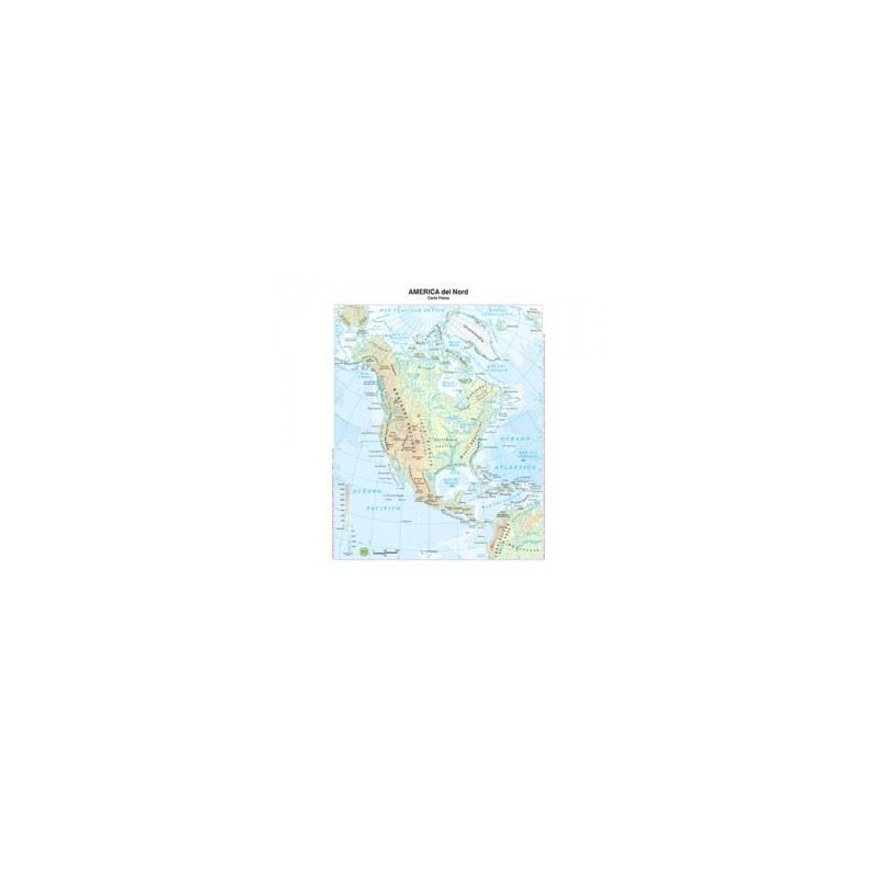 Cartina geografica da banco in carta AMERICA NORD A3