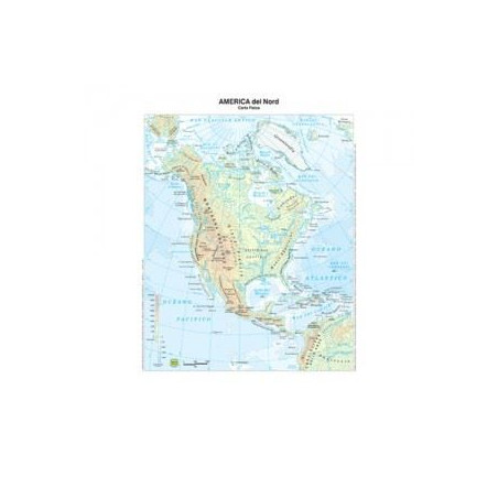 Cartina geografica da banco in carta AMERICA NORD A3