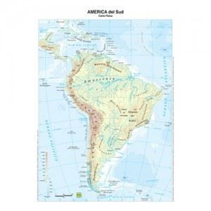 Cartina geografica da banco in carta AMERICA SUD A3