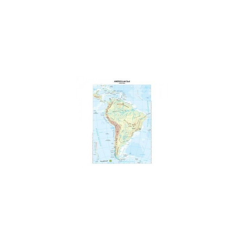 Cartina geografica da banco in carta AMERICA SUD A3