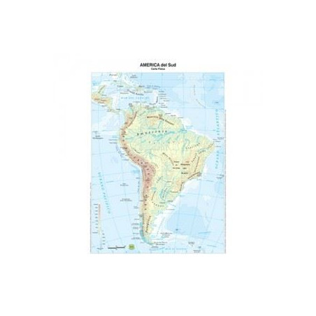 Cartina geografica da banco in carta AMERICA SUD A3