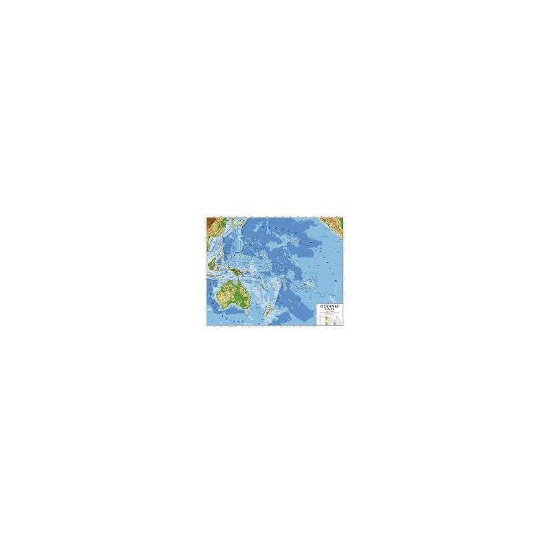 Cartina geografica da banco in carta Australia oceania plastificata b4