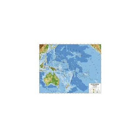 Cartina geografica da banco in carta Australia oceania plastificata b4