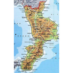 Cartina geografica da banco in carta CALABRIA A3