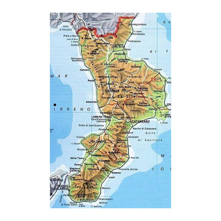 Cartina geografica da banco in carta CALABRIA A3