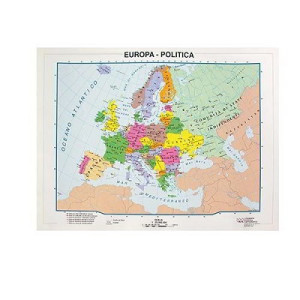 Cartina geografica da banco in carta EUROPA politica/fisica A4