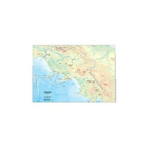 Cartina geografica da banco plastificata Campania A3