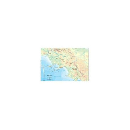 Cartina geografica da banco plastificata Campania A3