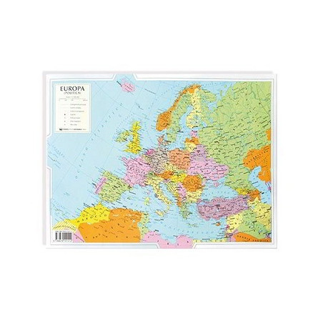 Cartina geografica da banco plastificata Europa A3