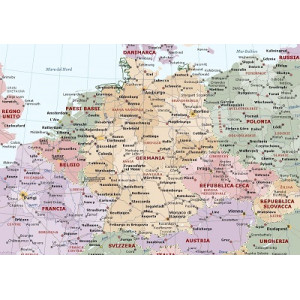 Cartina geografica da banco plastificata Germania a3