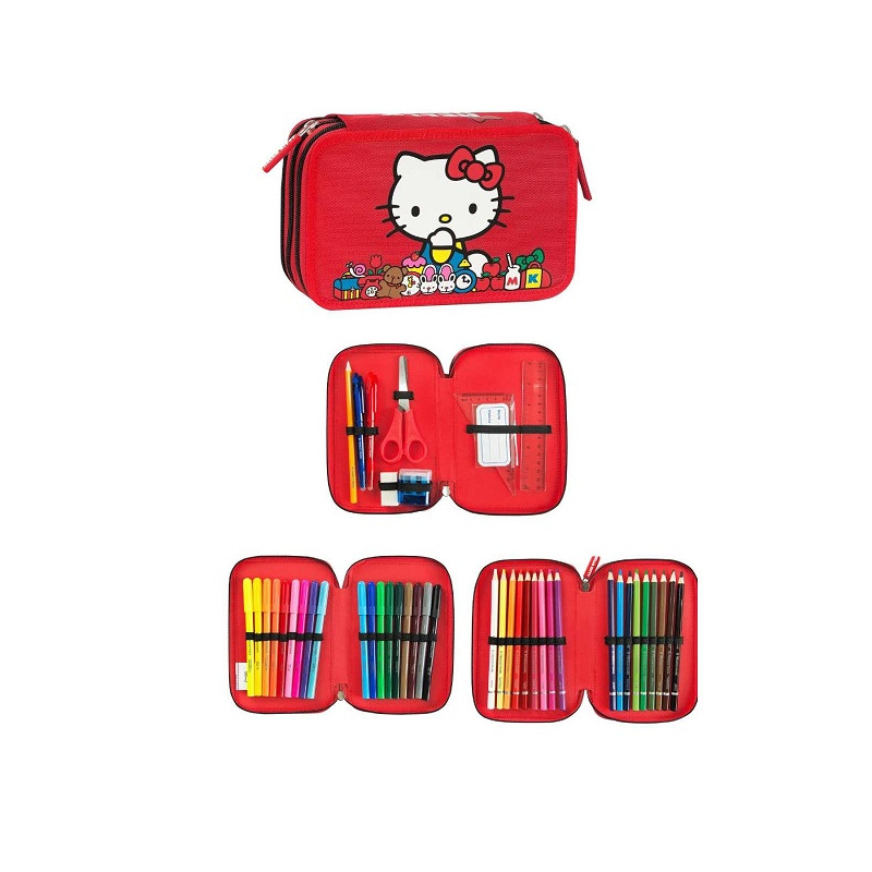 Astuccio completo 3 ZIP HELLO KITTY