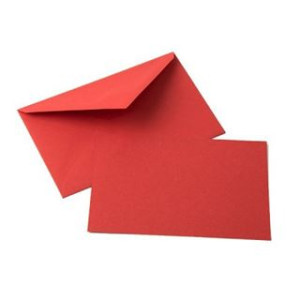 Biglietti e buste 9x14 10+10pz rosso