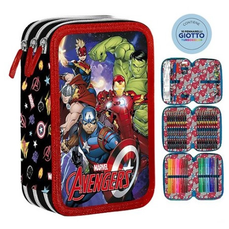 Astuccio 3 Zip 3D Avengers