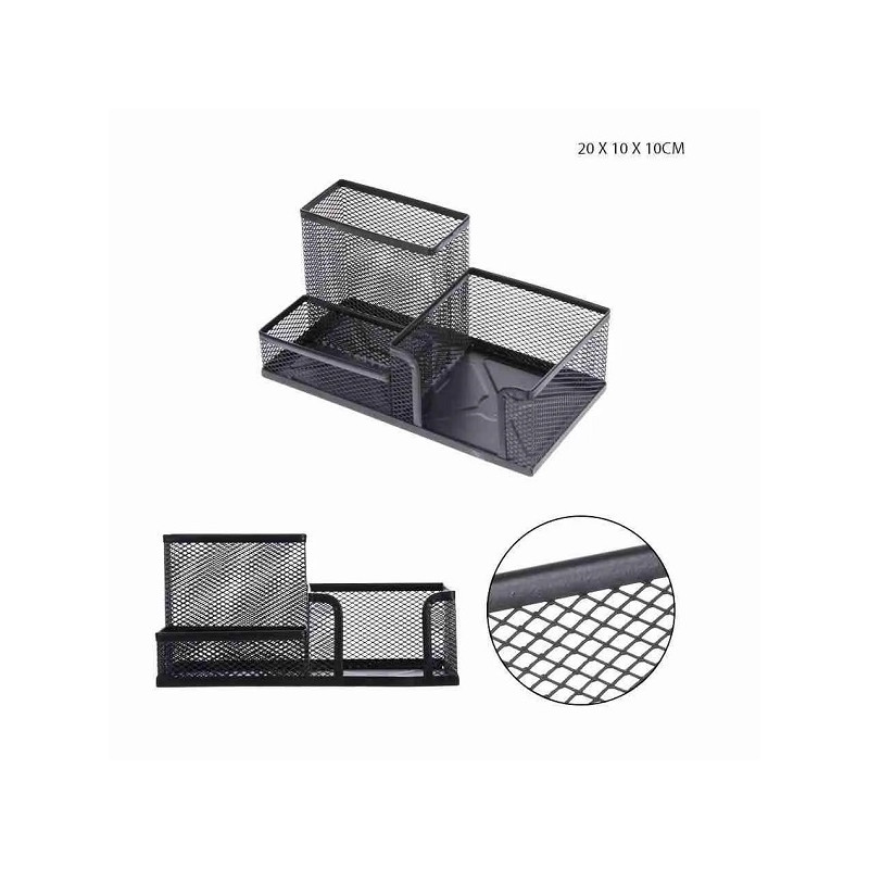 Portapenne Metallo Multiuso 20x10x10cm Nero