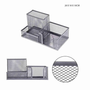 Portapenne Metallo Multiuso 20x10x10cm silver