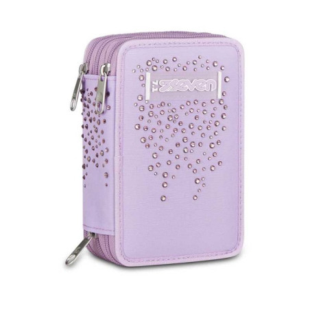 Astuccio completo 3 zip Seven Diamonds Lilla