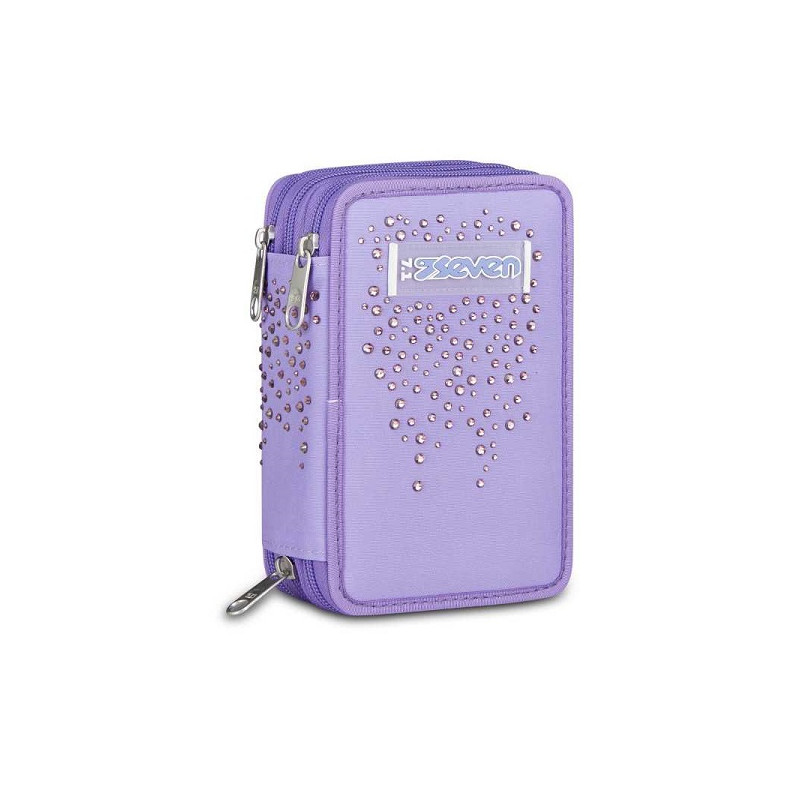 Astuccio completo 3 zip Seven Diamonds Viola
