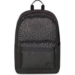 Zaino Seven Round Glitzycute Nero Con Brillantini Viola