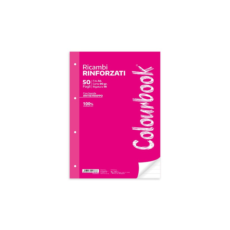 Ricambi A4 rinforzati 1rigo 90gr 50fg