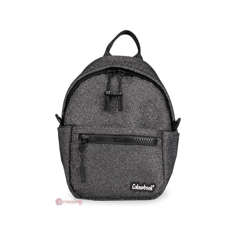 Zainetto Colourbook glitter NERO/SILVER