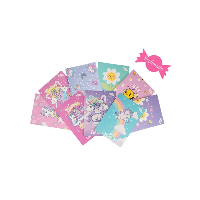 Maxi quaderno Colourbook Unicorn & daisy profumato rig.B (3 elementare)