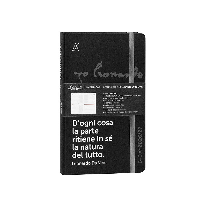 Agenda Insegnanti 12 Mesi 2026/2027 Bi-Day Archivio di Stato – Da Vinci