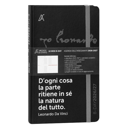 Agenda Insegnanti 12 Mesi 2026/2027 Bi-Day Archivio di Stato – Da Vinci