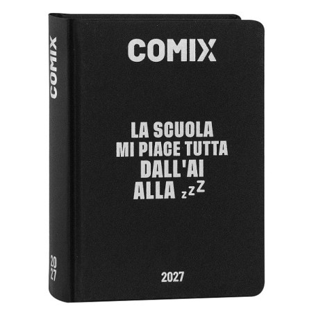 Diario Agenda 16 Mesi 2026/2027 Standard Comix Black & Silver