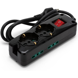 Multipresa 6 porte nera