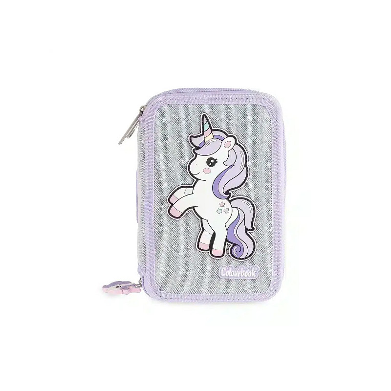 Astuccio completo 3 zip unicorn