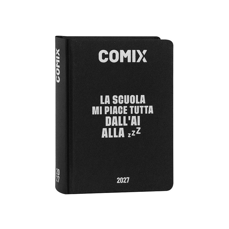 Diario Agenda Mini 16 Mesi 2026/2027 Comix BLACK & SILVER