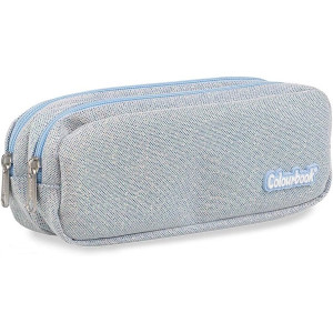 Astuccio bustina 2 zip Colourbook glitter celeste
