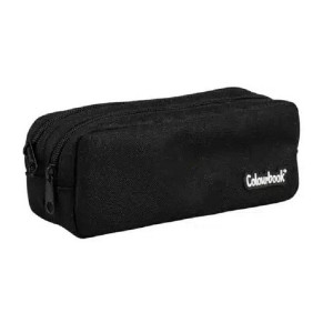 Astuccio bustina 2 zip Colourbook glitter nero