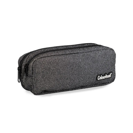 Astuccio bustina 2 zip Colourbook glitter nero+arg