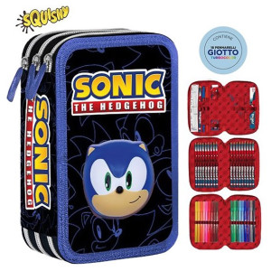 Astuccio 3 Zip Squishy Sonic
