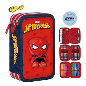 Astuccio 3 Zip Squishy Spiderman