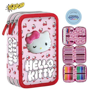 SC 26 Astuccio 3 Zip Squishy Hello Kitty