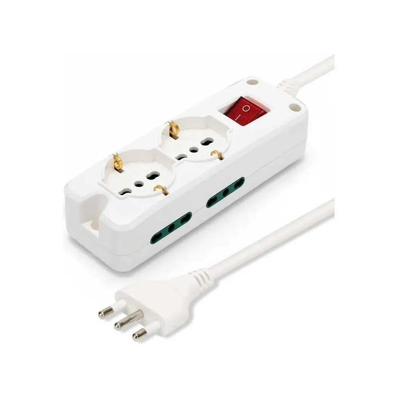 Multipresa 6 porte bianca