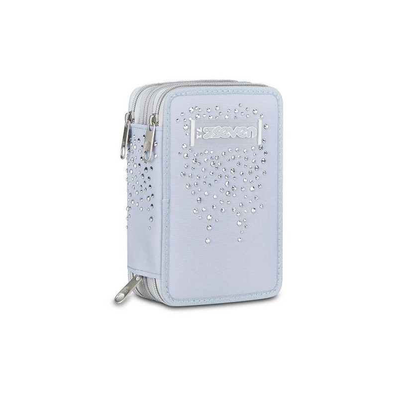 Astuccio completo 3 zip Seven Glitzycute Diamonds Celeste Polvere