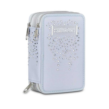 Astuccio completo 3 zip Seven Glitzycute Diamonds Celeste Polvere