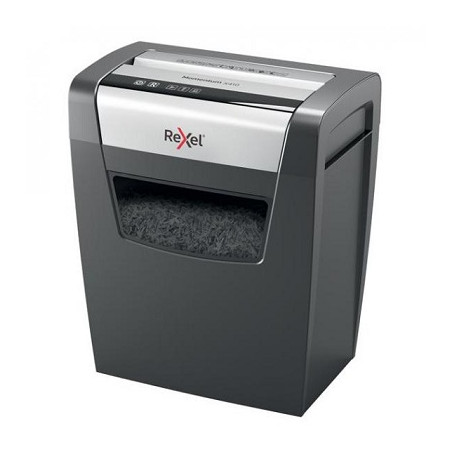 Distruggidocumenti Momentum X410-distrugge fino a 10 fogli per volta con un ciclo di lavoro continuo di 6 minuti ed un design so