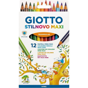 Pastelli Giotto Stilnovo MAXI TRIANGOLARI a 12
