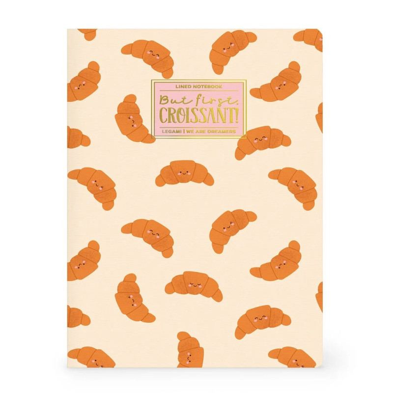Quaderno a Righe B5 con Copertina Rigida Illustrata - Croissant - LEGAMI