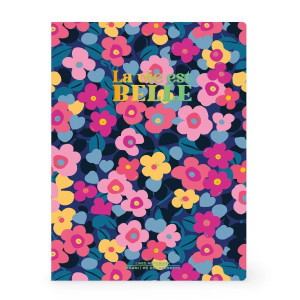 Quaderno a Righe B5 con Copertina Rigida Illustrata - Flowers - LEGAMI