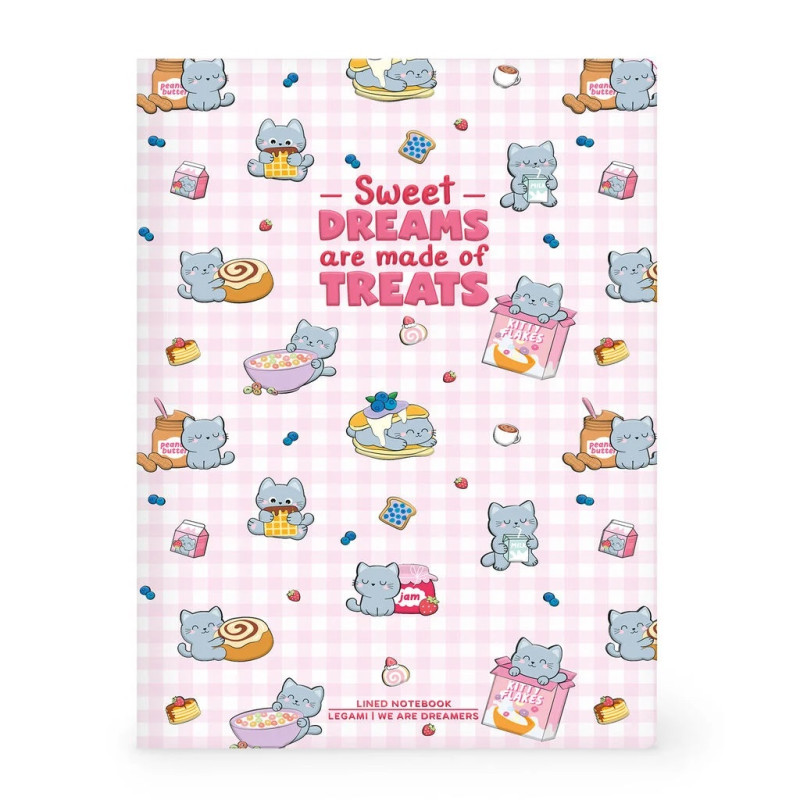 Quaderno a Righe B5 con Copertina Rigida Illustrata - Kitty - LEGAMI